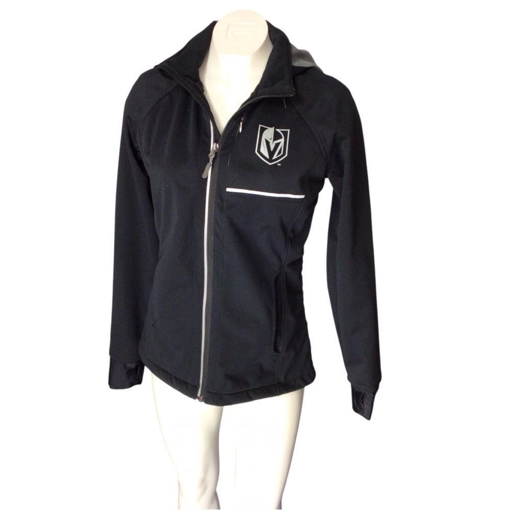 NHL Women's Black Softshell Ski Jacket with White Accents